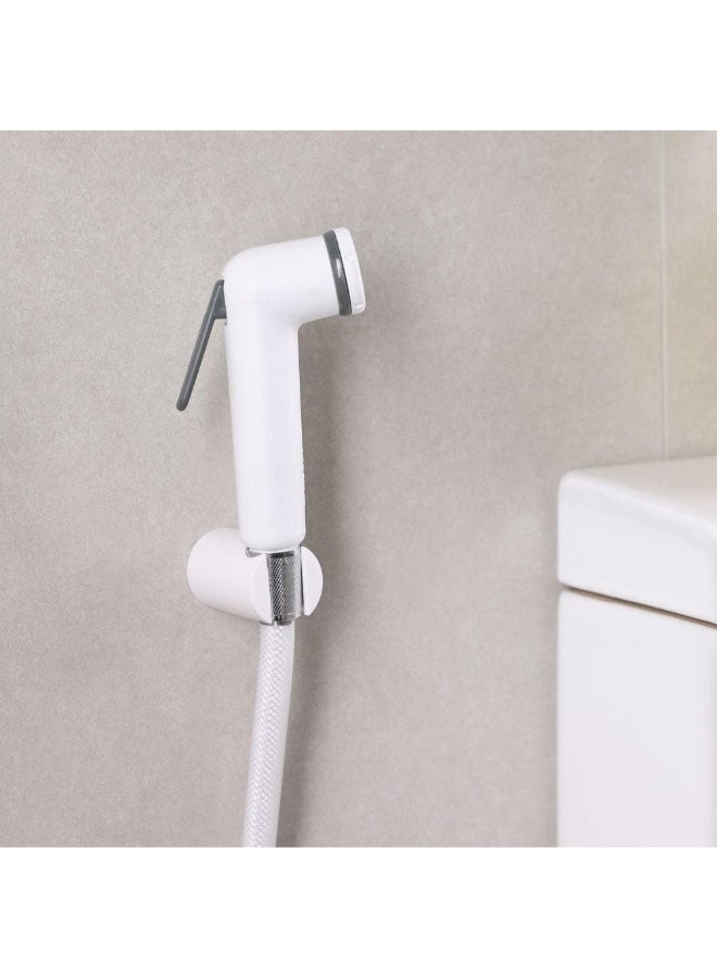 milano Shattaf Set - White Finish| Acrylic Jet Spray For Toilet | Handheld Bidet Sprayer Kit-Sprayer, Sprayer Holder, Hose, Screws | Fits All Standard Shower Hoses | Bathroom Fixtures - Image 5